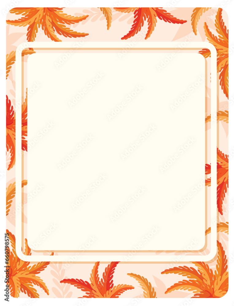 Autumn Palm Leaves A-Frame Border Template Background