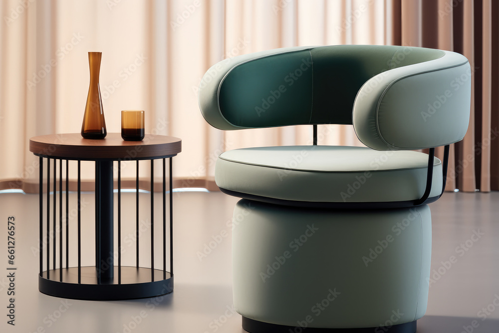 Cocktail chair, A large cylinder as a seat for a normal dining chair height.