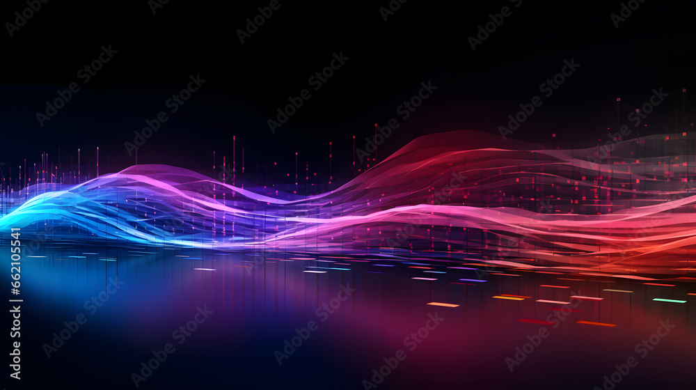 abstract futuristic background with colorful glowing neon moving high speed wave lines and bokeh lights. Data transfer concept Fantastic wallpaper