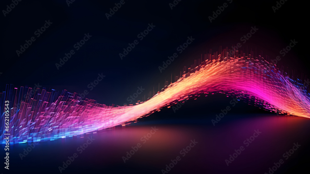 abstract futuristic background with colorful glowing neon moving high speed wave lines and bokeh lights. Data transfer concept Fantastic wallpaper