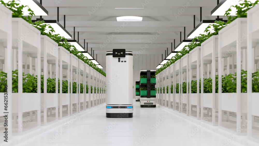 AI robot that help transport and take care of in vegetable plantation