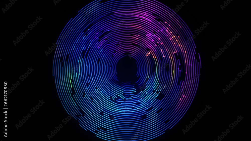 Illustration design digital background light abstract space circle