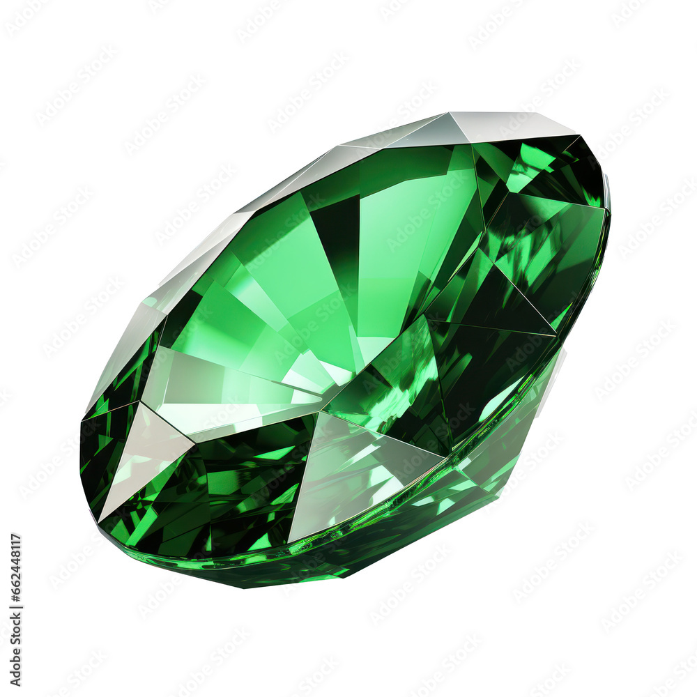 3d emerald stone isolated