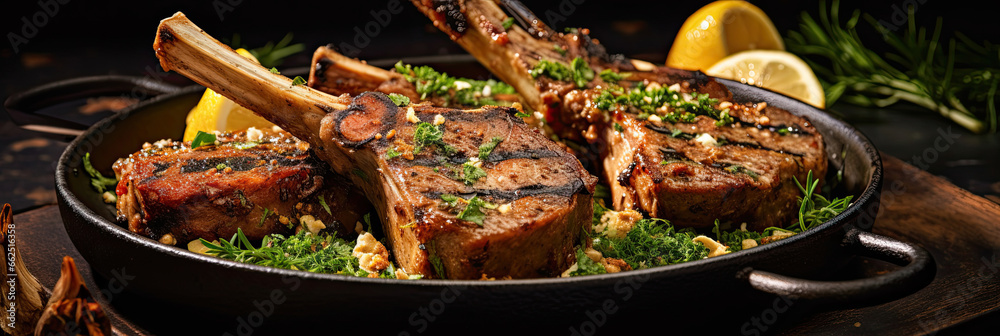 Delicious grilled lamb chops marinated in a flavorful blend of spices.