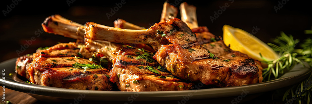 Delicious grilled lamb chops marinated in a flavorful blend of spices.