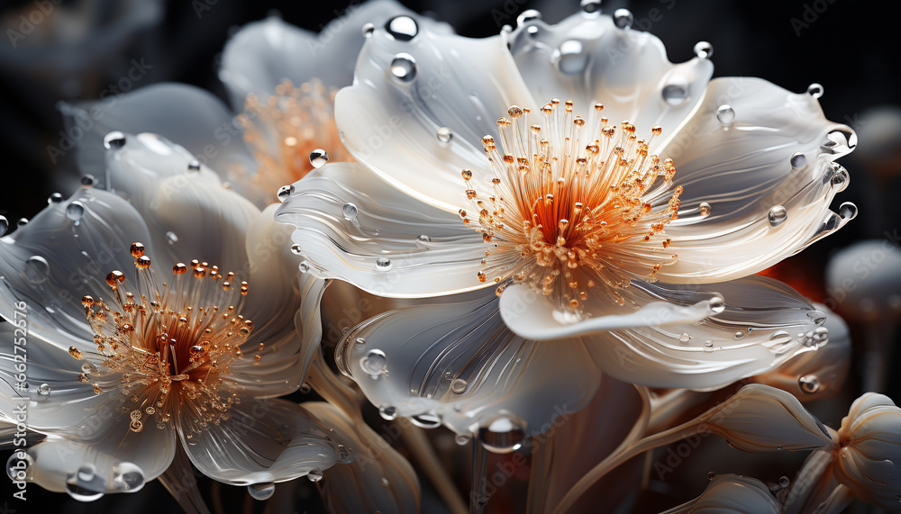 Underwater beauty a macro view of a single flower petal generated by AI