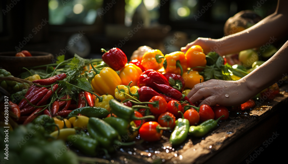 Freshness of organic vegetables, healthy eating, nature bounty on table generated by AI