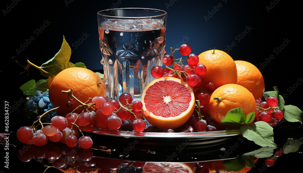 Freshness of nature citrus fruit brings healthy eating and refreshment generated by AI