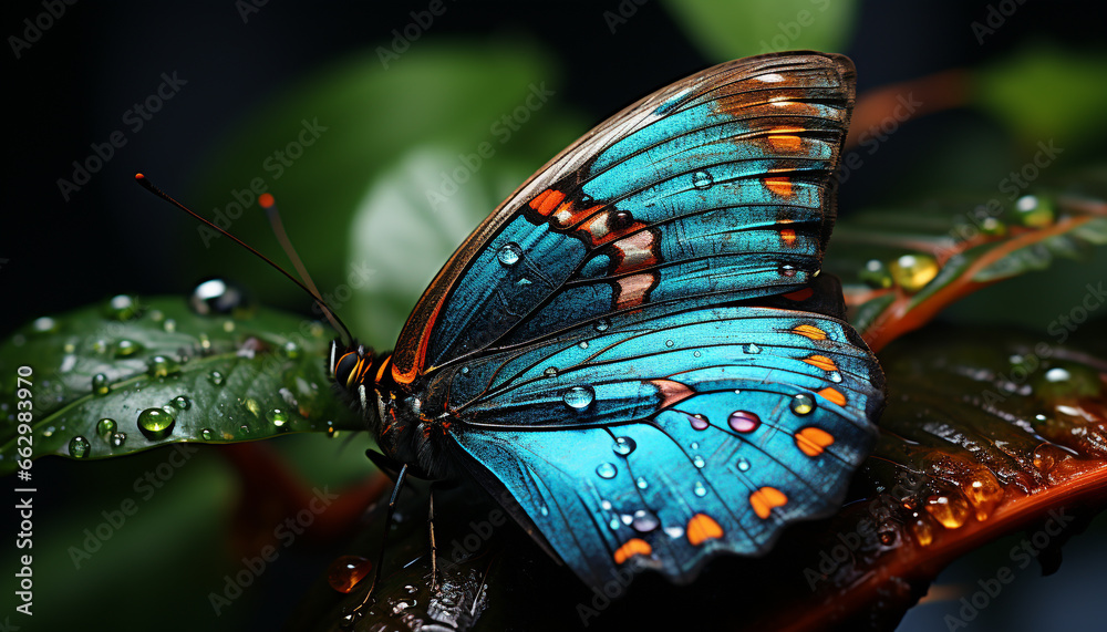 Vibrant butterfly in nature, showcasing elegance and natural beauty generated by AI