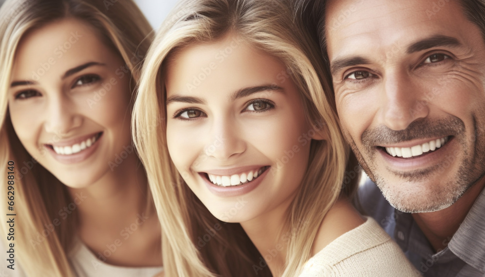 Smiling women and men embrace in carefree togetherness outdoors generated by AI