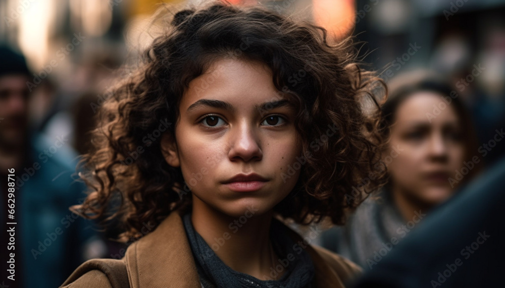 Young adults and women in casual clothing, looking at camera, smiling generated by AI