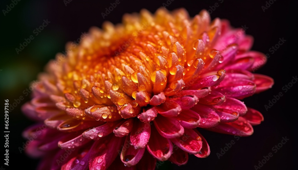 Vibrant bouquet of daisies, chrysanthemums, and dahlias in formal garden generated by AI