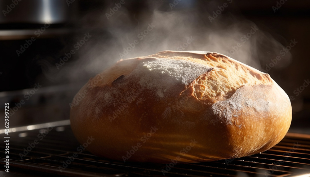 Grilled pork bun, fresh from the oven, ready to eat generated by AI