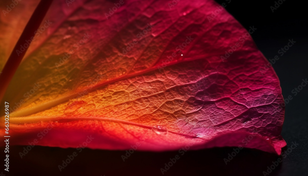 Vibrant autumn foliage showcases organic beauty in nature patterns generated by AI