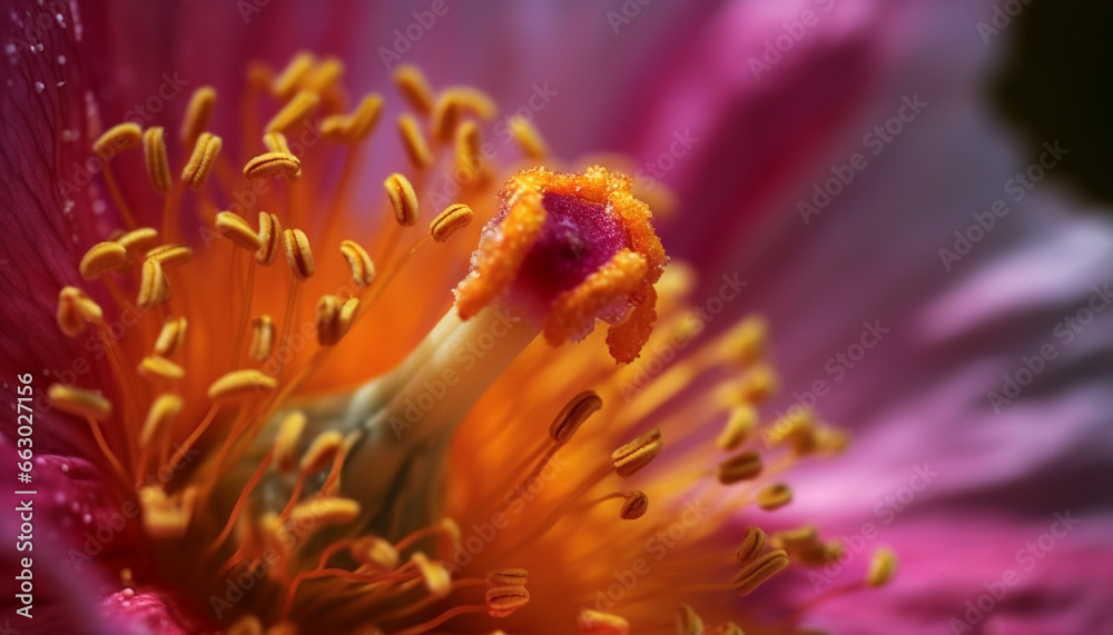 Vibrant pink gerbera daisy showcases beauty in nature summer blossom generated by AI