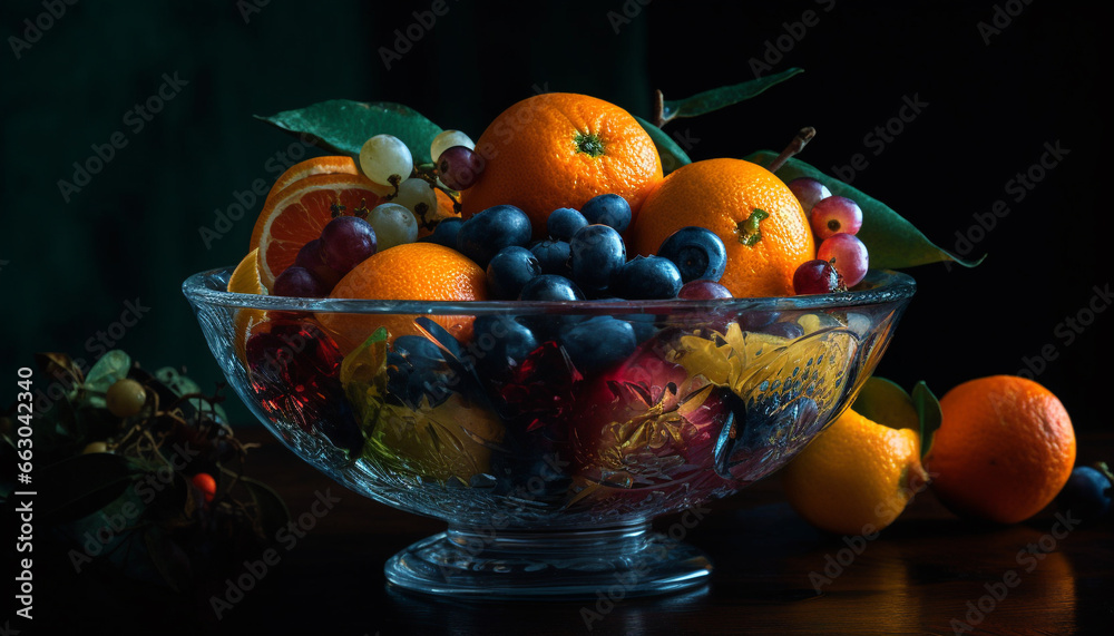 Freshness of citrus fruit, nature healthy eating, ripe and juicy generated by AI