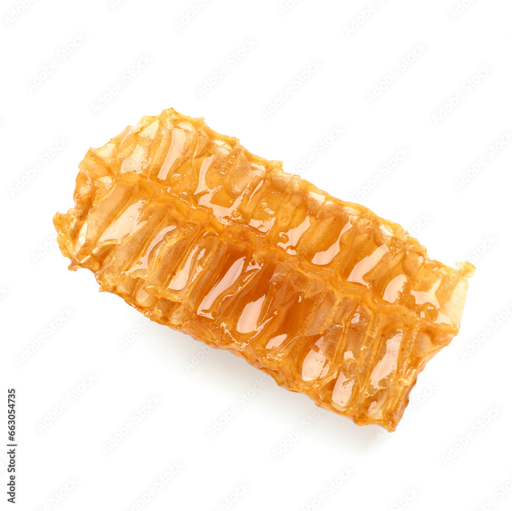 Sweet honeycomb on white background