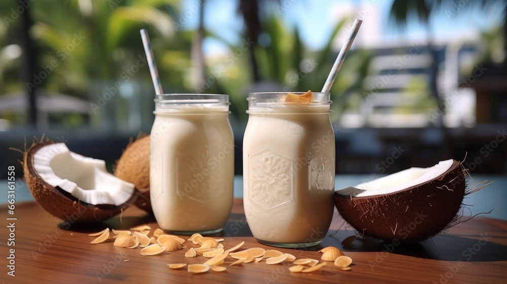 Coconut smoothie.