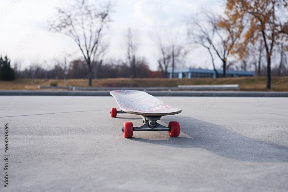 skateboard on a concrete park