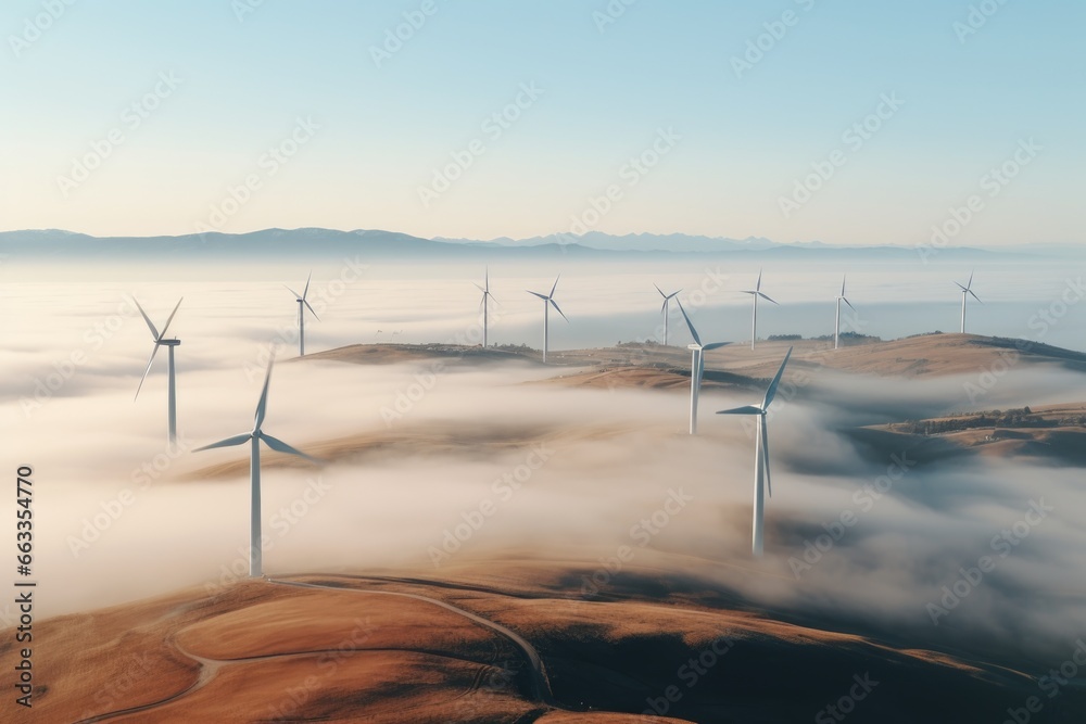 Sweeping Aerial: Wind Turbines Powering Tomorrow