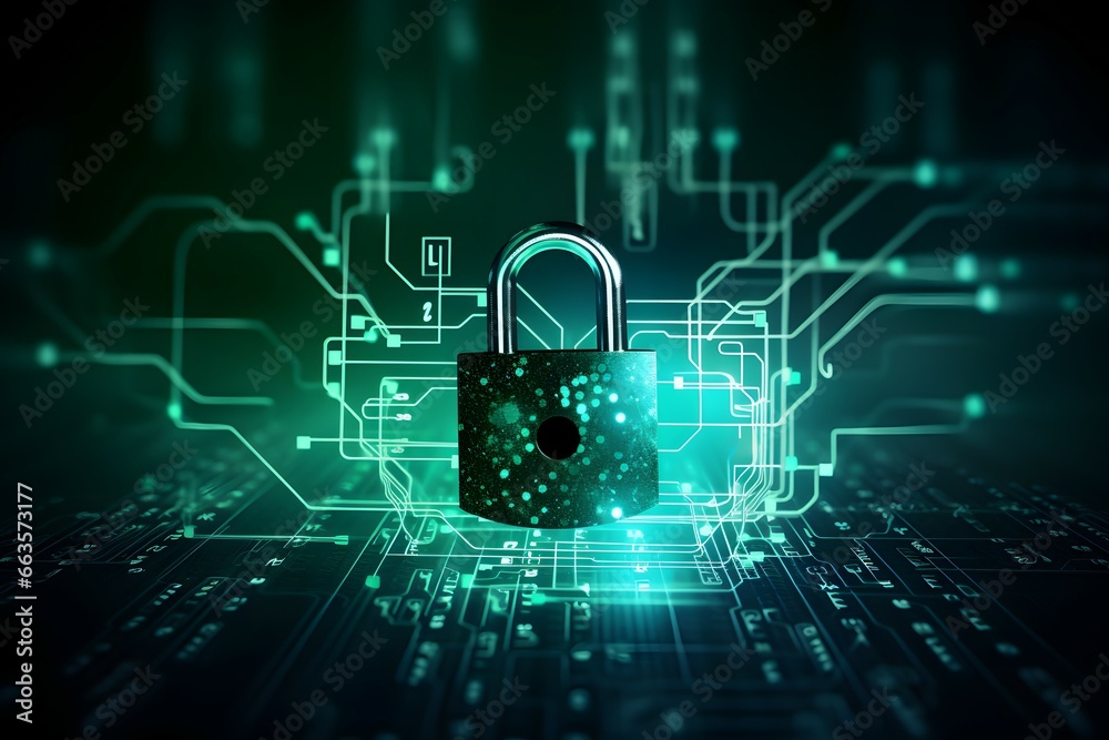 circuit board with digital security padlock