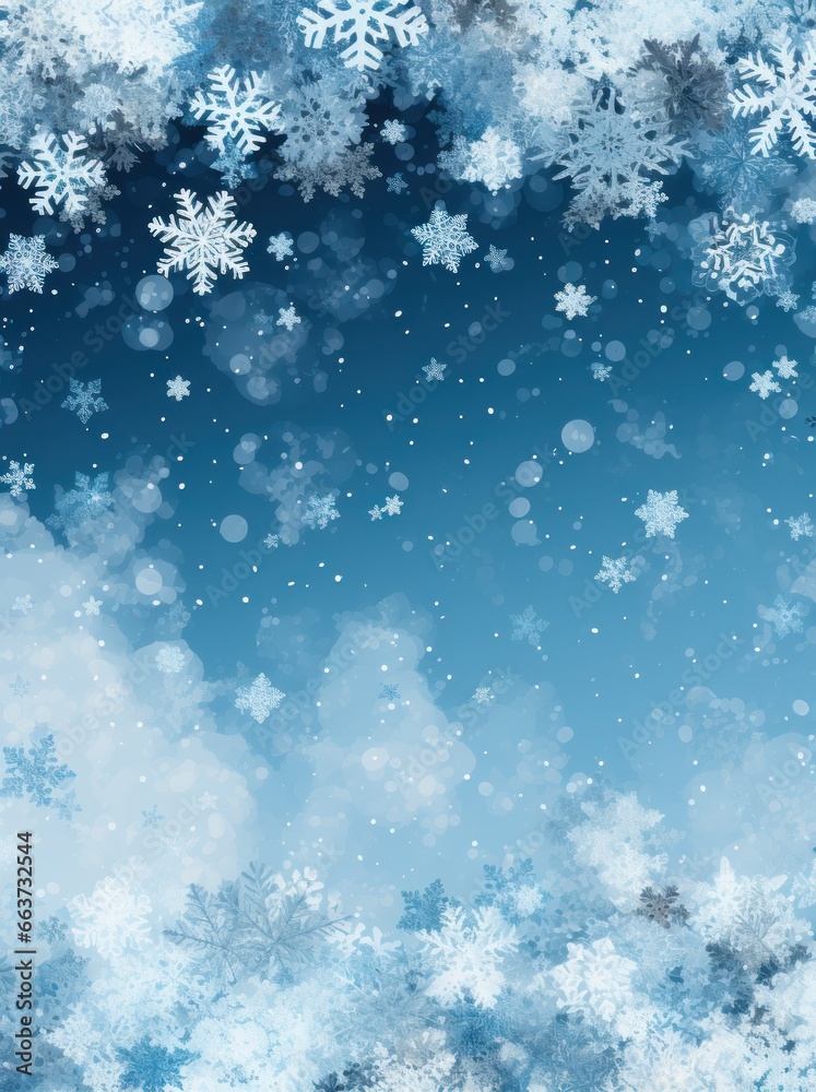 a blue background with blue snowflakes on black background