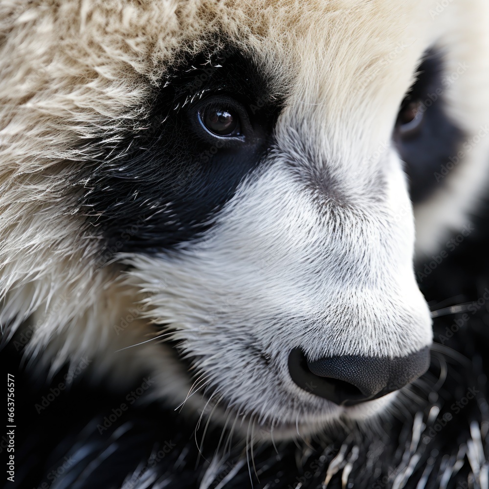 A close-up of a pandas paw with its unique