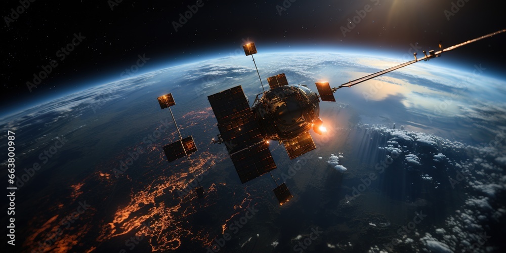 Several satellites are located around the planet Earth for observation.