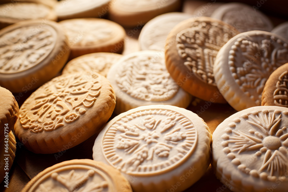 Biscuits made by hand in mandala style