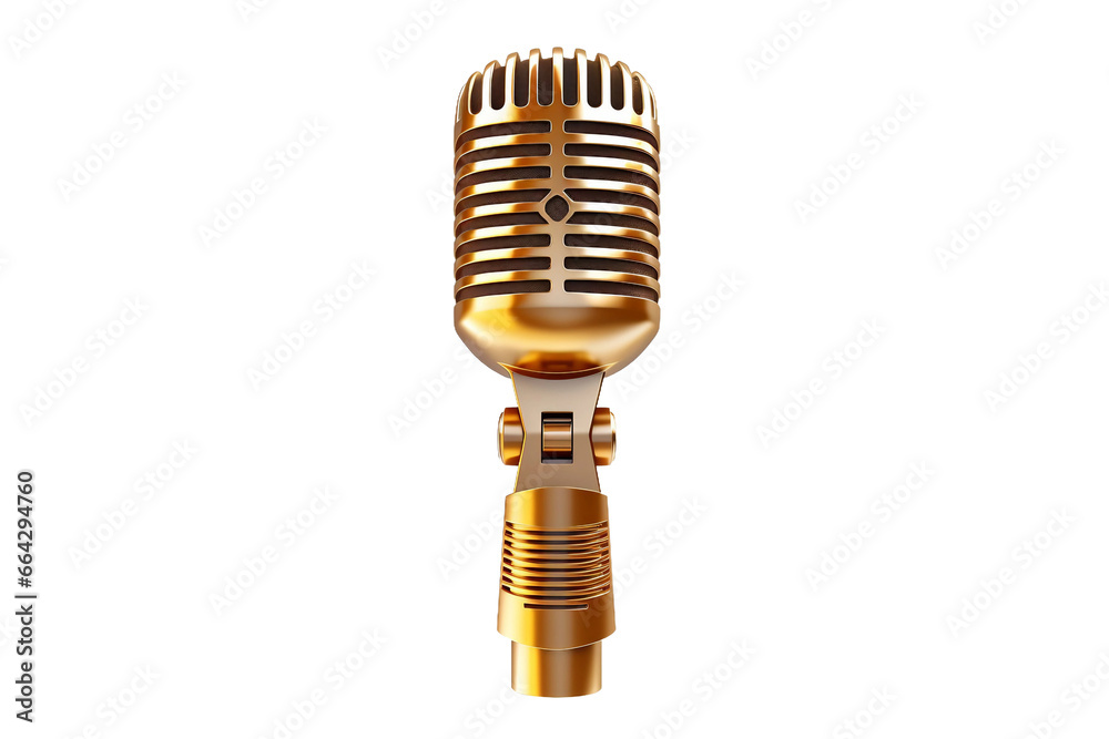 Vintage Classic Microphone Icon on transparent background.