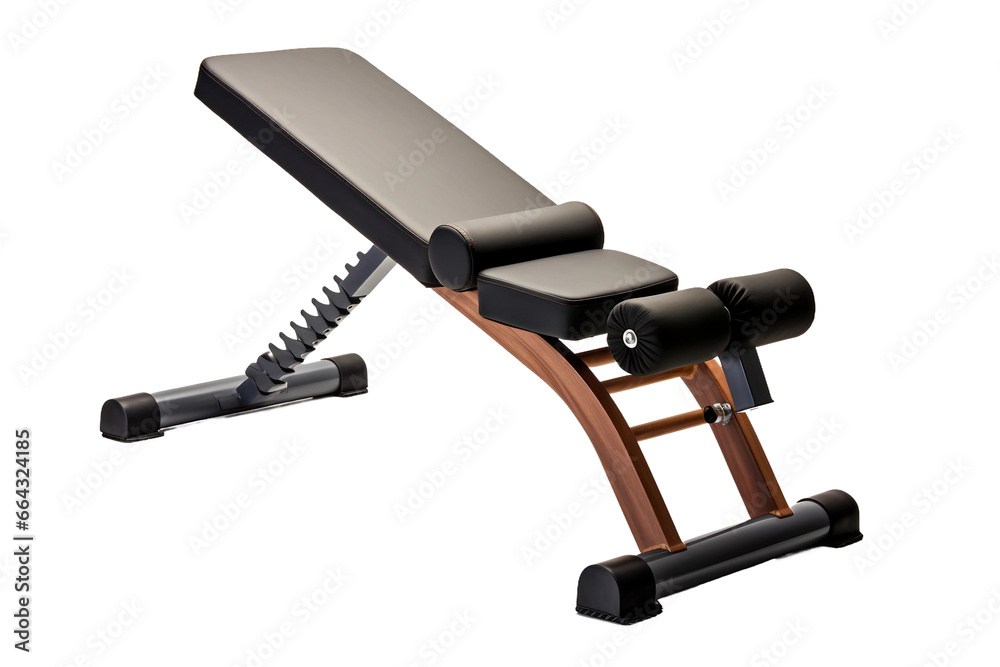 Hyperextension Bench on transparent background.