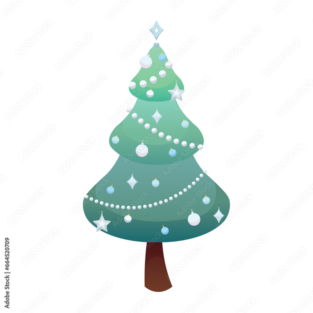 Beautiful Christmas tree on white background