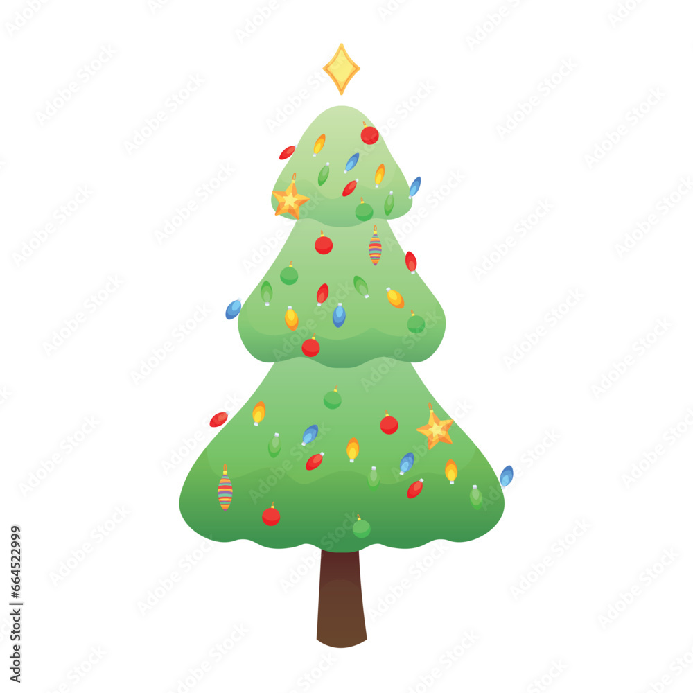 Beautiful Christmas tree on white background