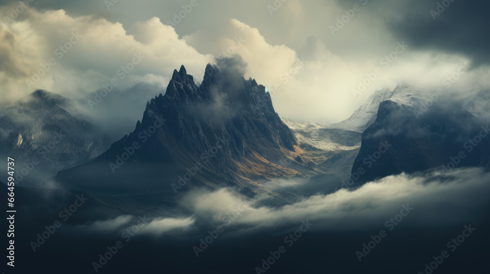 Mystical mountains landscape