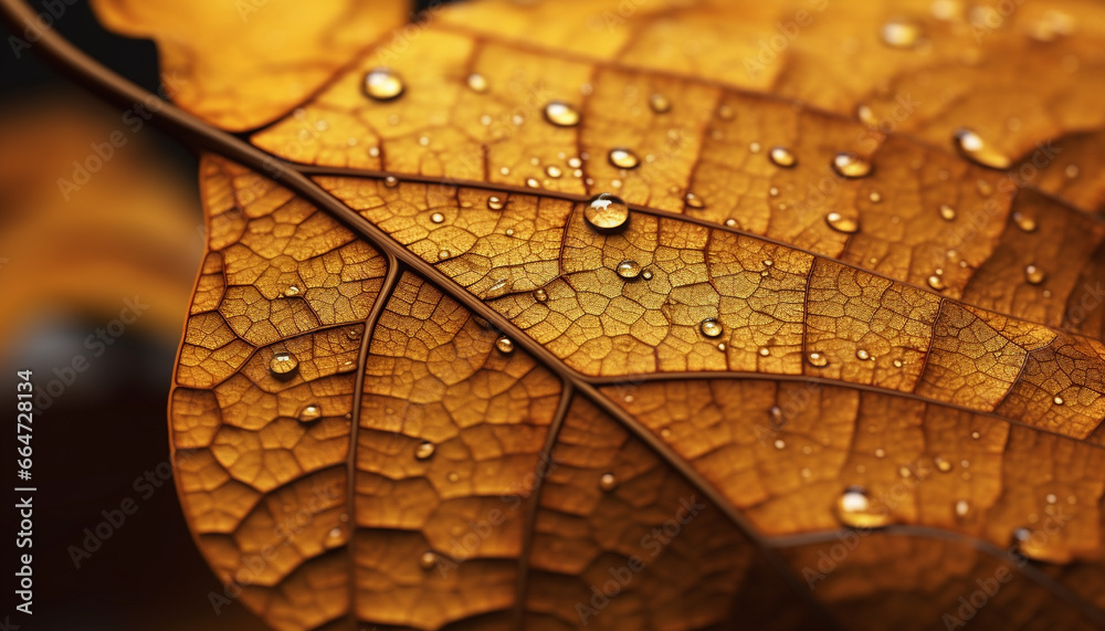 Vibrant green leaf reflects sunlight, showcasing nature organic beauty generated by AI