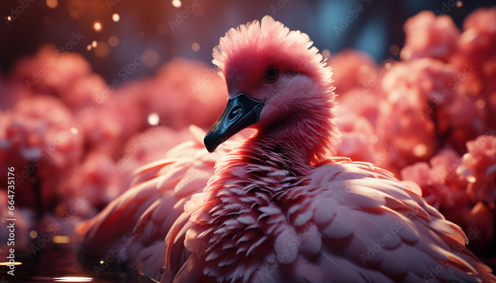 Vibrant colors highlight the beauty of nature animals in the wild generated by AI