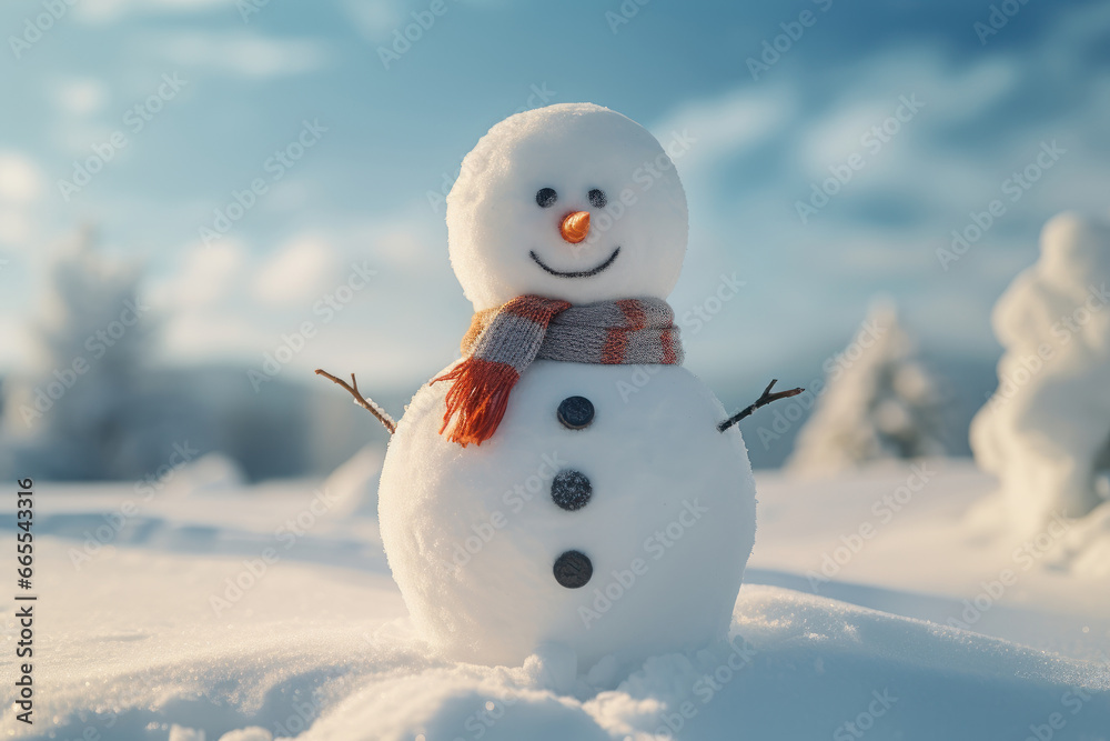 Christmas Element for decoration. Snowman. ai generated.