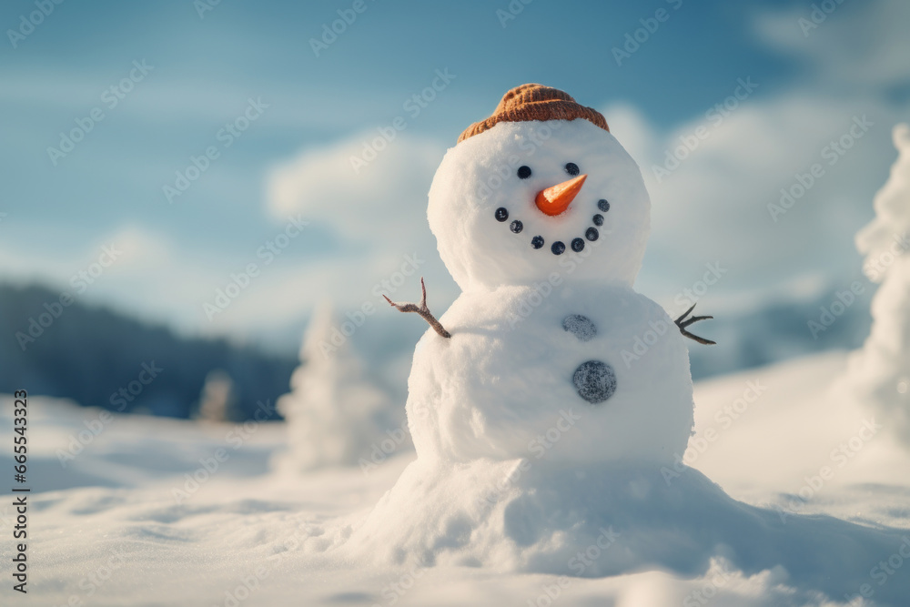 Christmas Element for decoration. Snowman. ai generated.