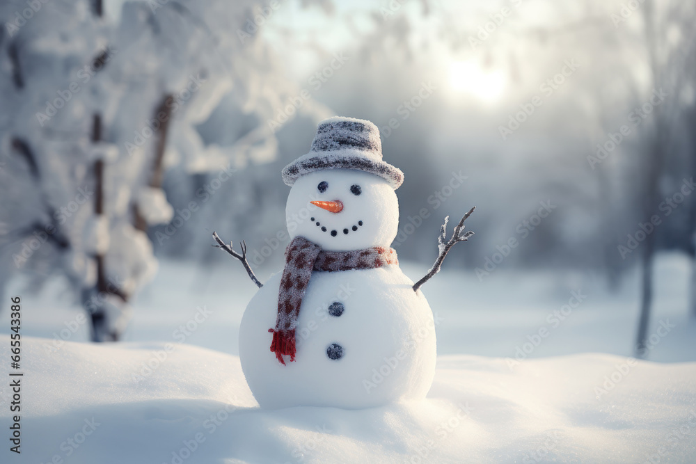 Christmas Element for decoration. Snowman. ai generated.