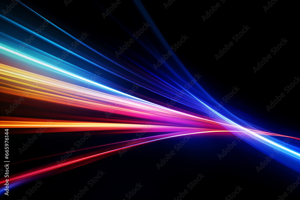 Abstract Background with Colorful Fiber Optics on Black