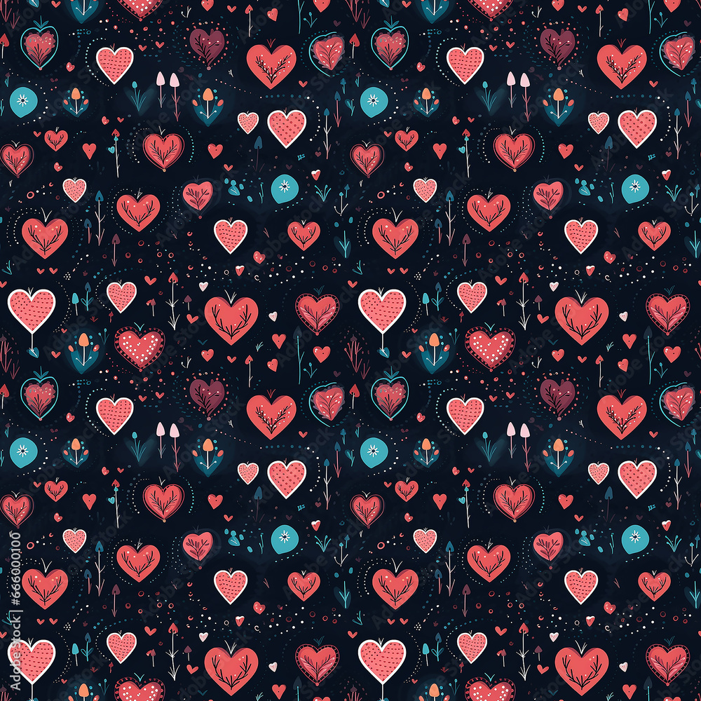 valentines day love. Seamless pattern.