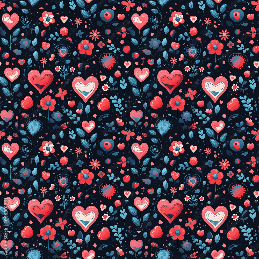 valentines day love. Seamless pattern.