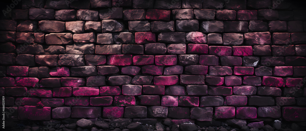 brick wall with neon effect, abstract background