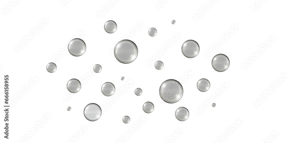 Bubbles isolated on white background 3d rendering