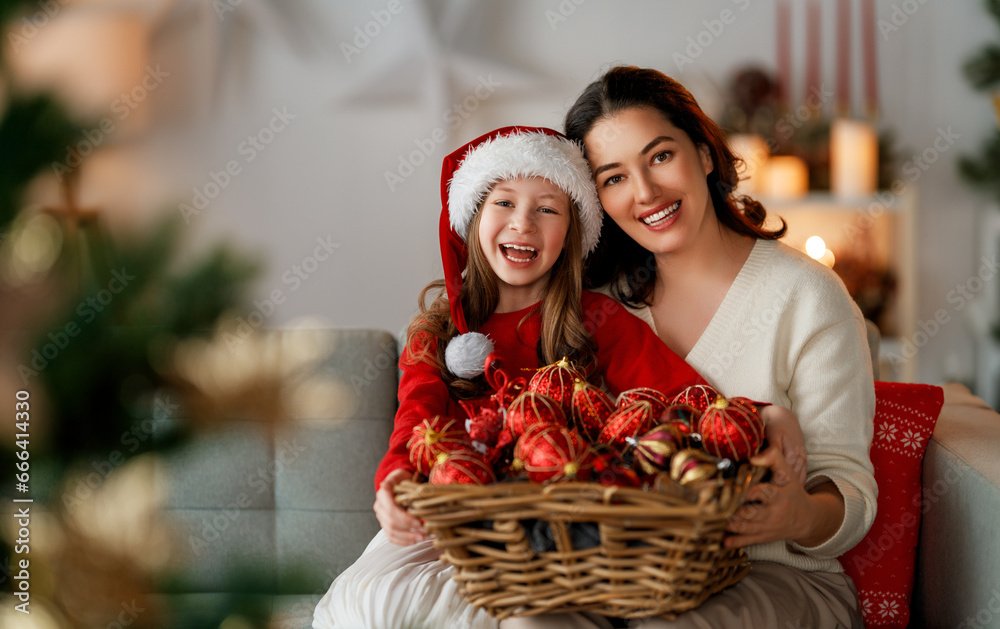 family celebrating Christmas