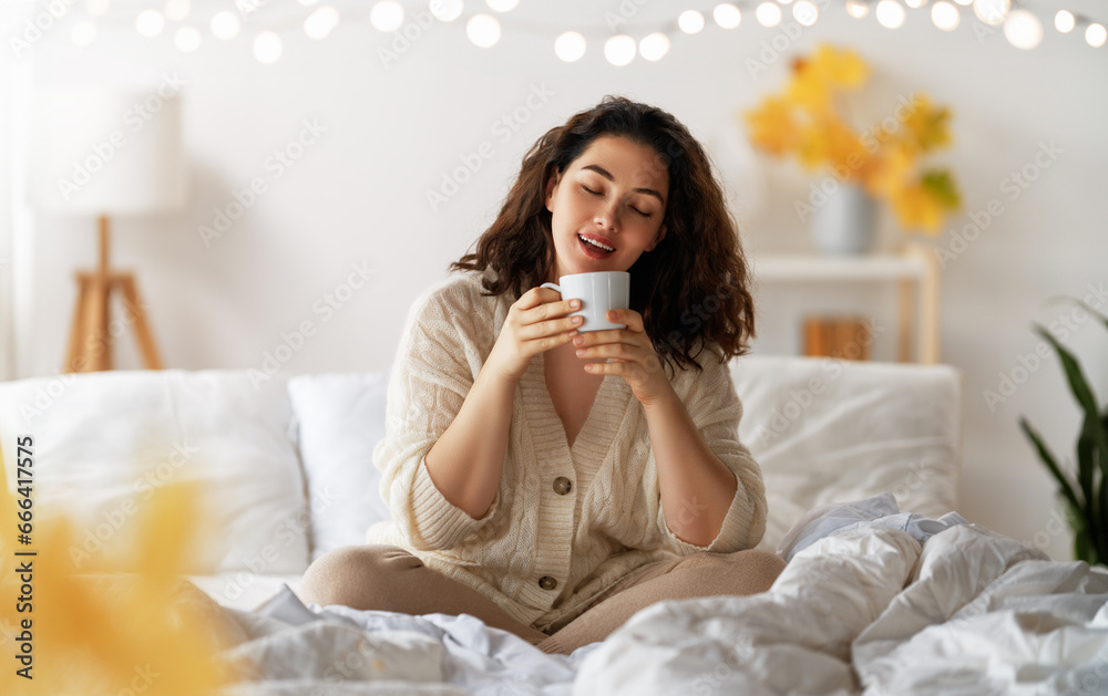 woman enjoying sunny morning