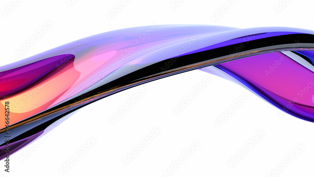 Abstract 3d render, colorful wavy surface, background design