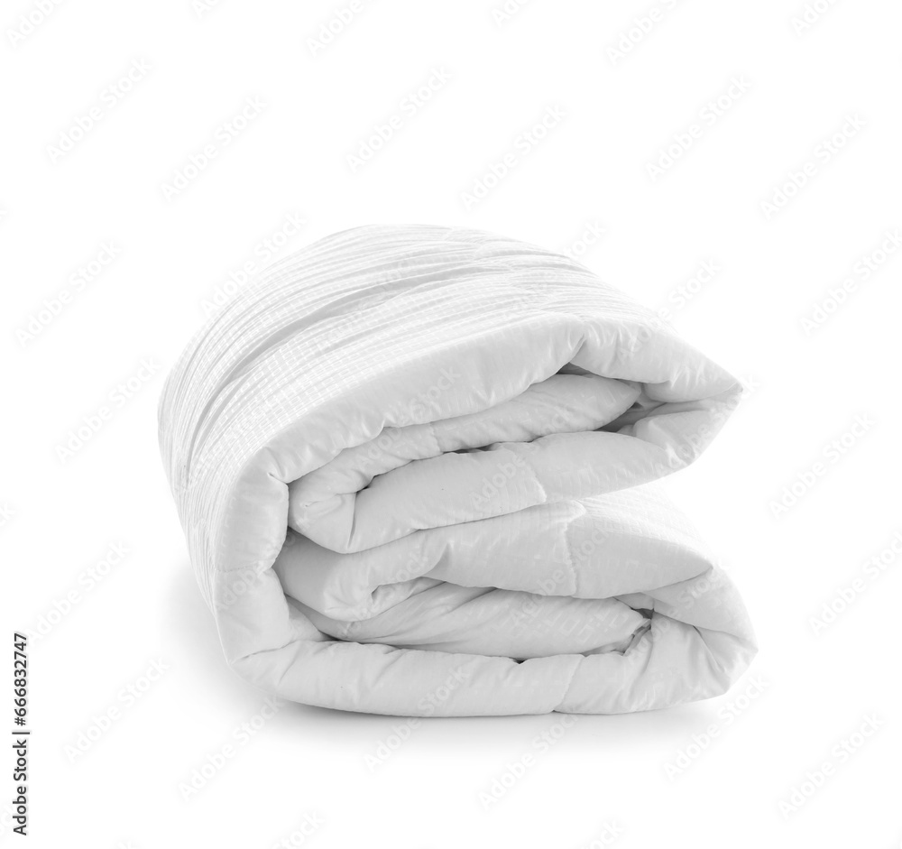 Folded blanket isolated on white background