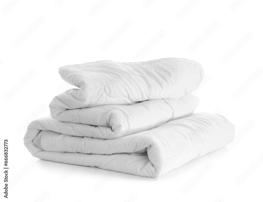 Folded blanket isolated on white background