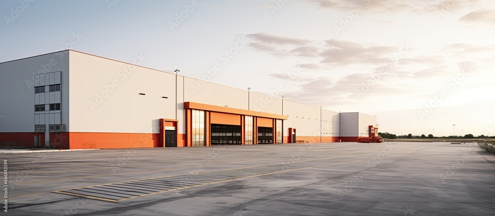 Large warehouse for distributing goods with loading gates